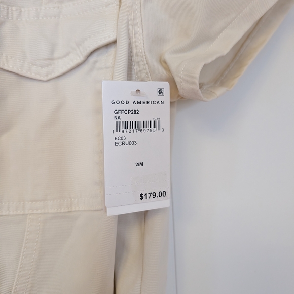 Good American Cream Denim Overalls - Picture 6 of 9